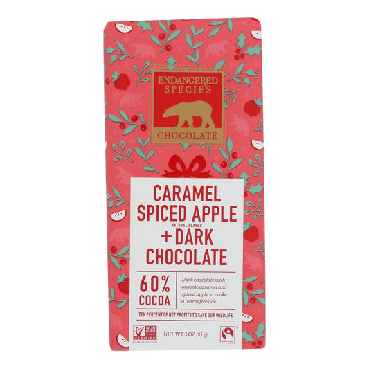 Endangered Species Caramel & Spiced Apple 3 Oz. Dark Chocolate Polar Bears (Pack of 12)