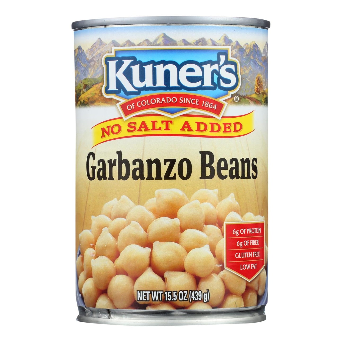 Kuner No Salt Added Garbanzo Beans, 15 Oz., Case of 12