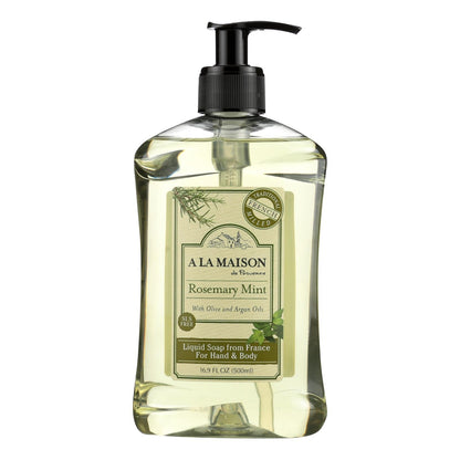 A La Maison French Liquid Soap - Refreshing Rosemary Mint - 16.9 Fl Oz