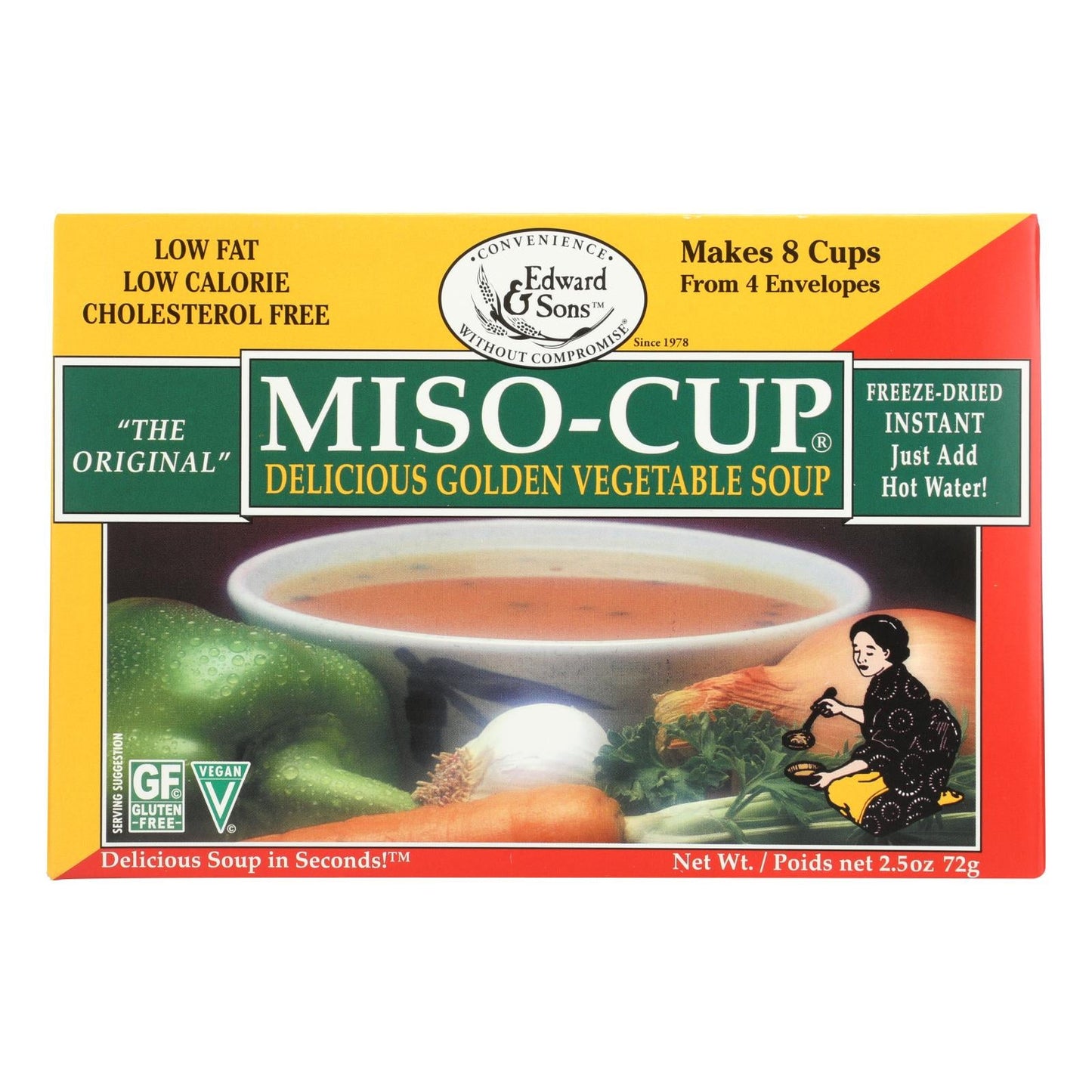 Edward & Sons Golden Miso Soup Cup (12-Pack), 2.5 Ounces Each