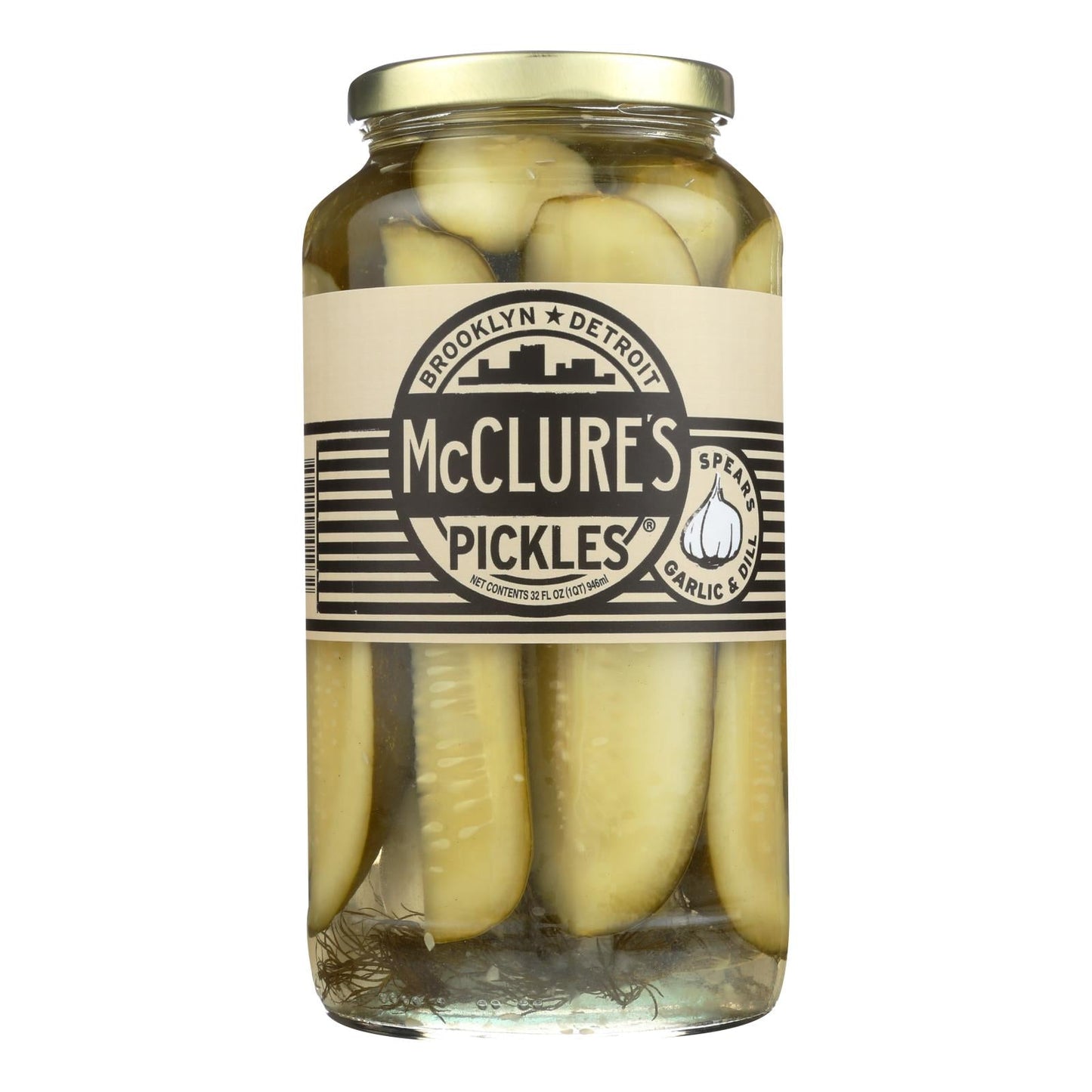 McClure's Authentic Rich Flavor Garlic Dill Pickles (32 Oz. | Pack of 6)