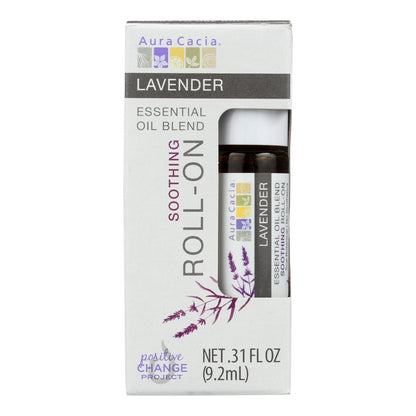Aura Cacia Lavender Essential Oil Roll-On, 0.31 fl oz, Pack of 4