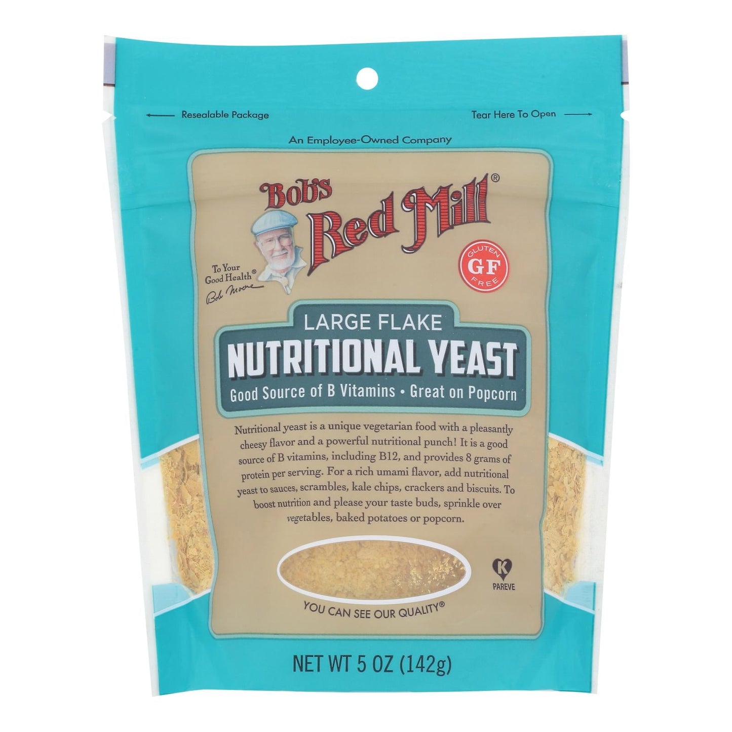 Bob's Red Mill Nutritional Yeast, Large Flake (Pack of 4 - 5 Oz. Bags)