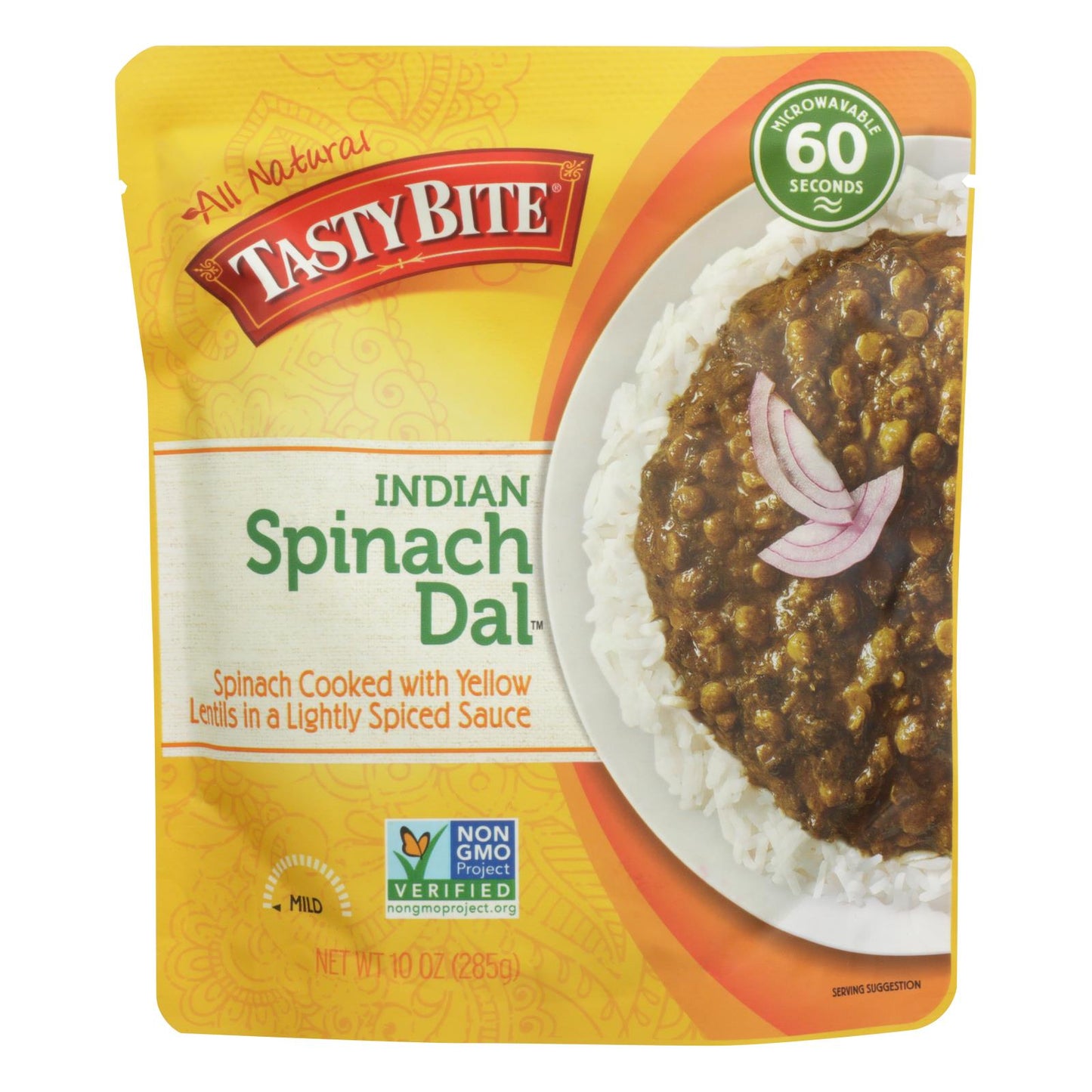 Tasty Bite Authentic Indian Cuisine Spinach Dal, 6 Pack - 10 Oz Each
