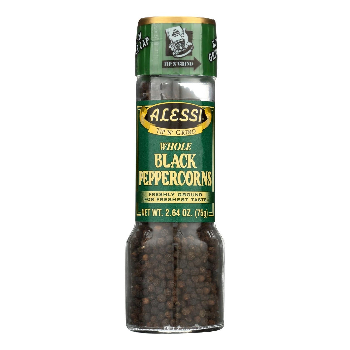 (Pack of 6) Alessi Grinder with Large Whole Black Peppercorns, 2.64 oz