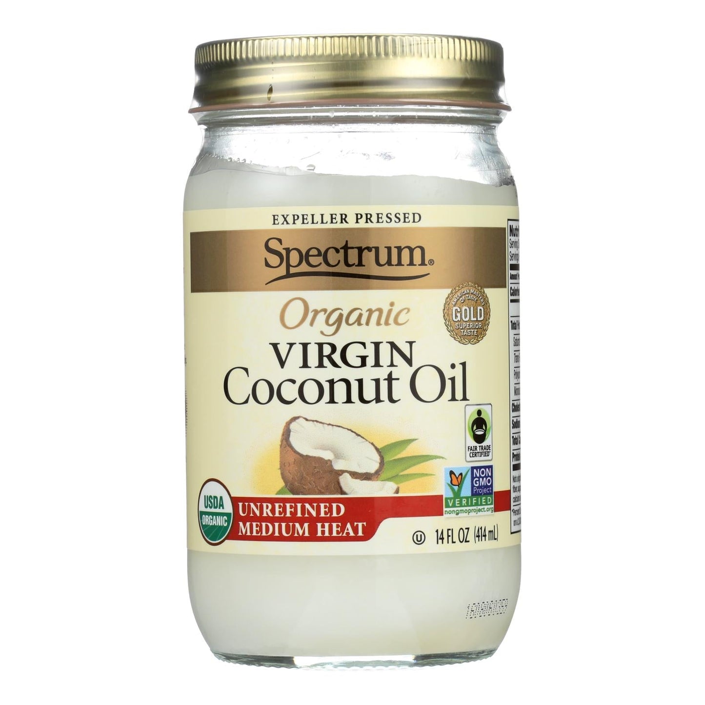 Spectrum Naturals Organic Virgin Coconut Oil, 14 Fl Oz (Pack of 12)