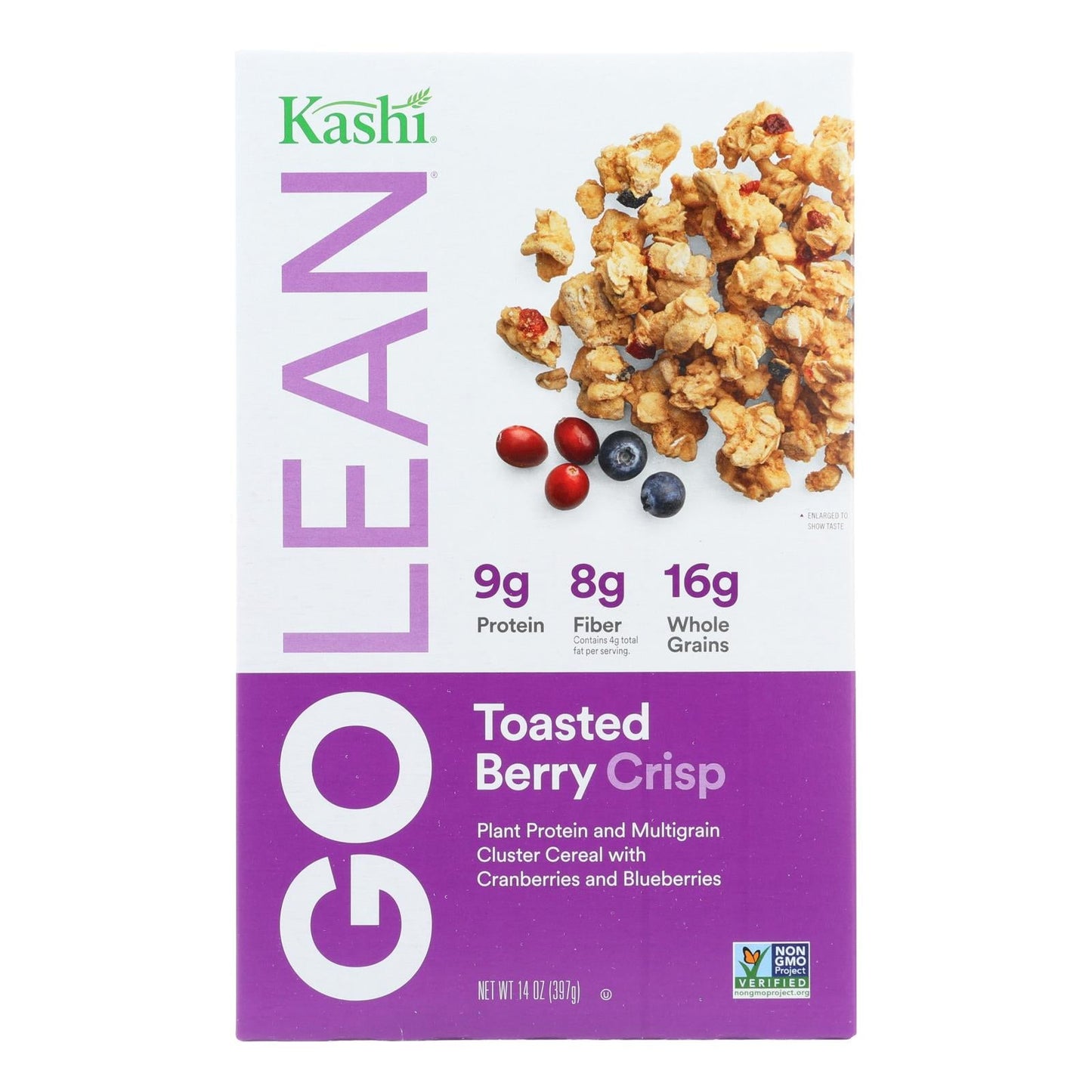 Kashi Multigrain Golean Crisp Toasted Berry Crumble Cereal, 12-Pack, 14 Oz Each