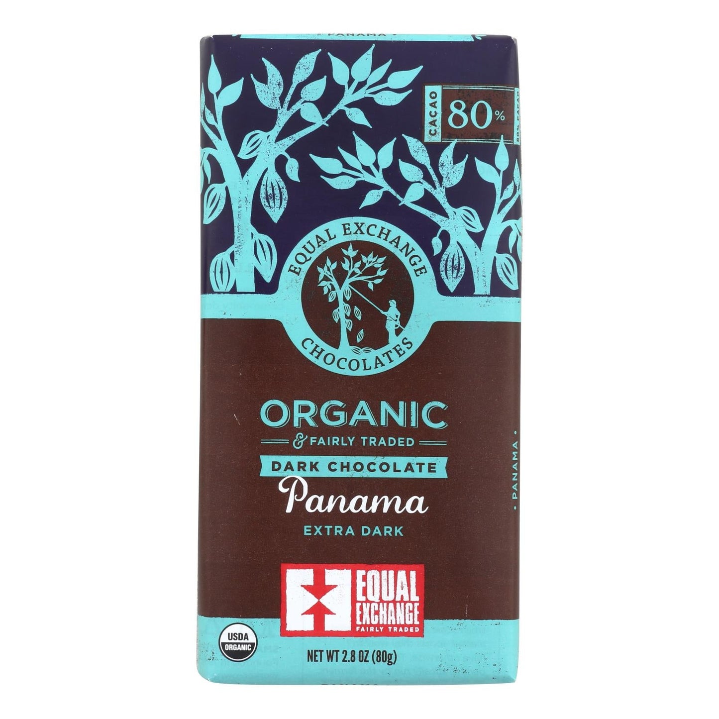 Equal Exchange Organic Dark Chocolate Bar - Panama Extra - 2.8 Oz (Pack of 12)
