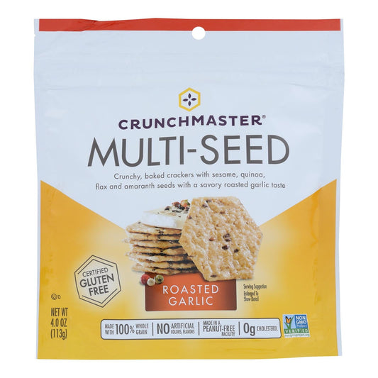 Crunchmaster Multiseed Cracker Roasted Garlic, 4 Oz. (Pack of 12)