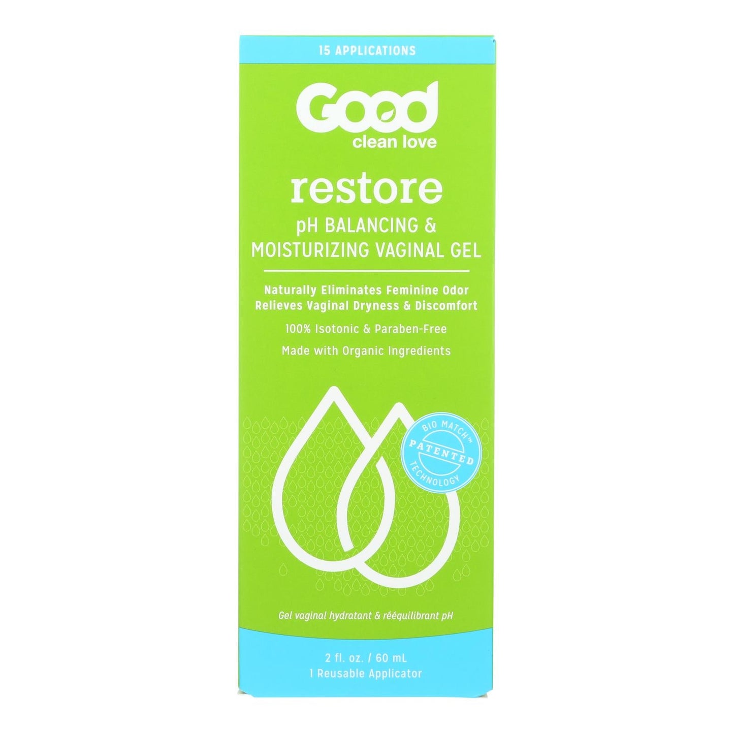 Good Clean Love Personal Lubricant - Moisturizing - Biomatch Restore - 2 Oz