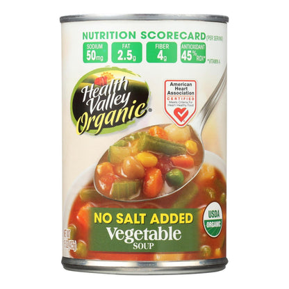 Health Valley Organic Soup, Vegetable No Salt Added, 15 Oz., Case of 12