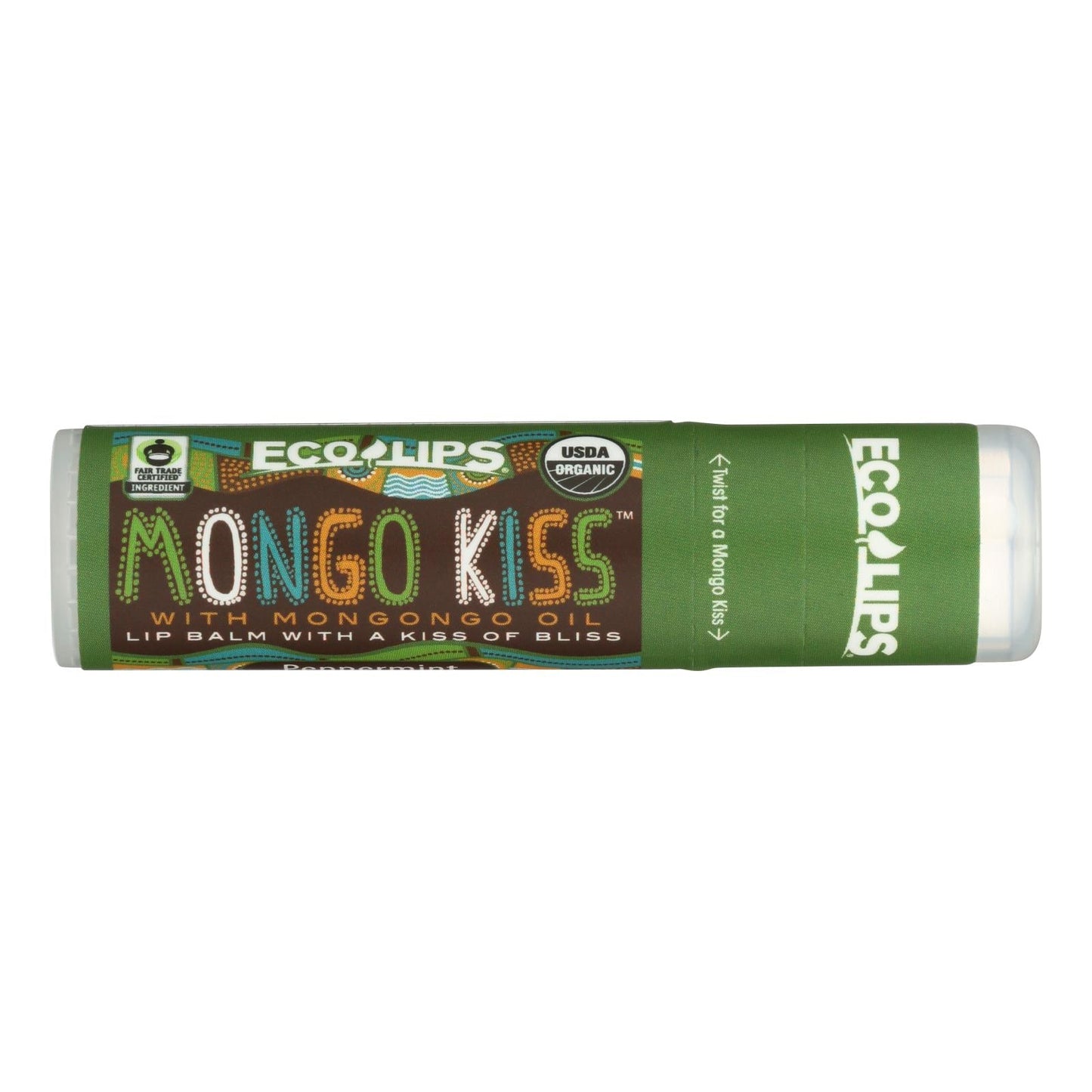 Eco Lips Organic Mongo Kiss Peppermint Lip Balm, 15-Pack Display, 0.25 oz Each