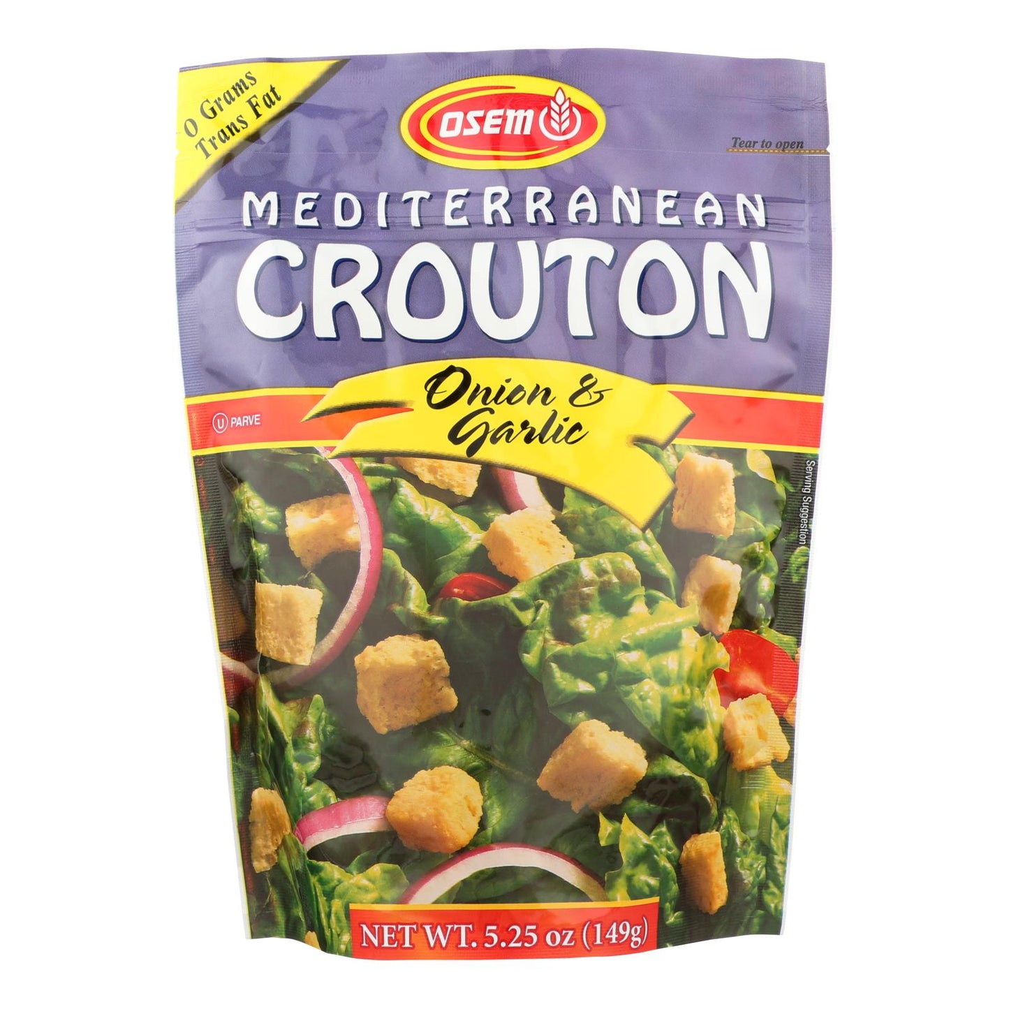 Osem Onion & Garlic Croutons, 5.25 oz, Case of 8