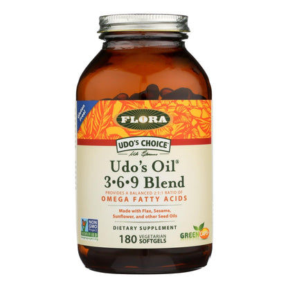 Udo's Oil 369 Blend: Essential Fatty Acid Supplement for Health and Wellness (180 Softgels)