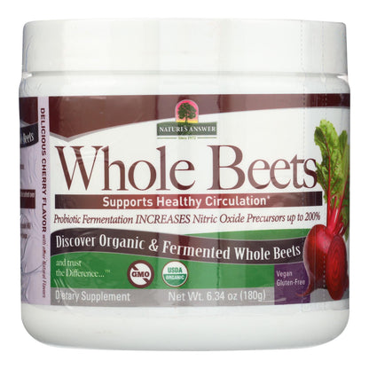 Nature's Answer Whole Beets Root Powder for Heart Health, 6.34 Oz. Jar