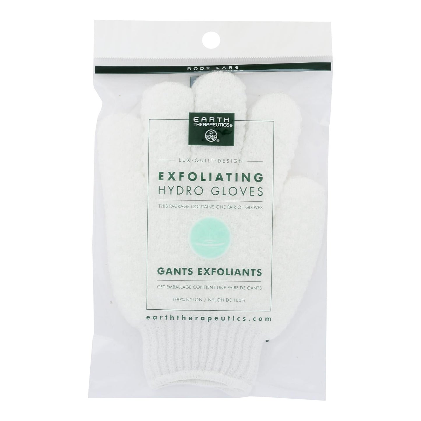 Earth Therapeutics Hydro Gloves Exfoliating White 2 Pairs