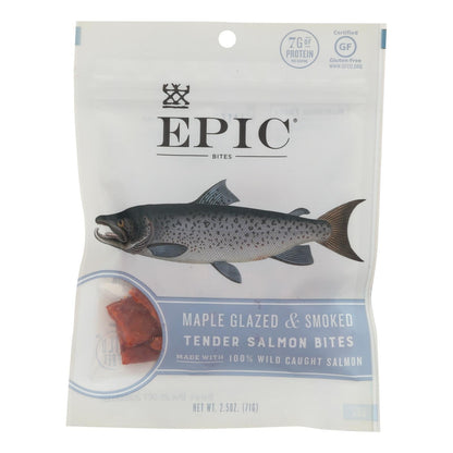 Epic Salmon Jerky Bites, Maple Dill, 2.5 oz, Case of 8