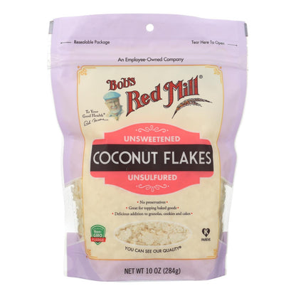 Bob's Red Mill Unsweetened & Unsulfured Coconut Flakes (Pack of 4 - 10 Oz.)