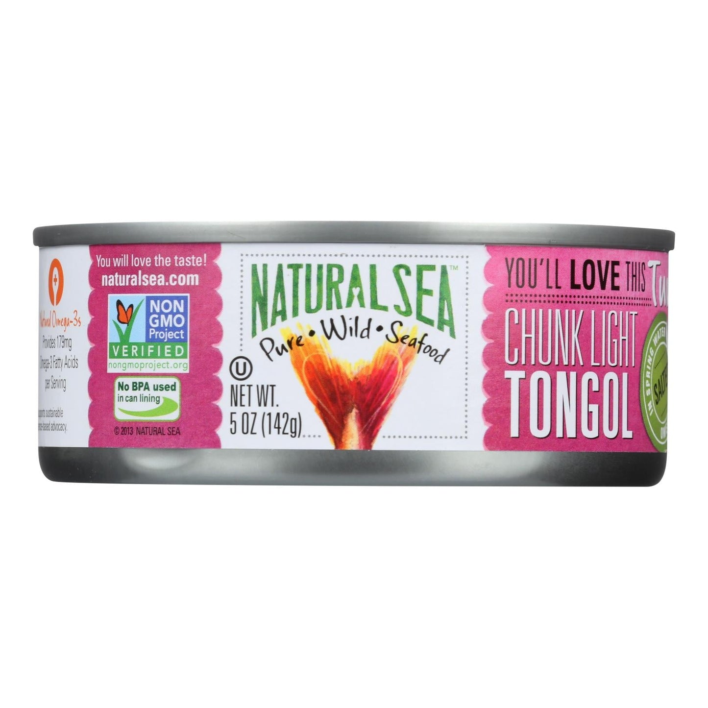 Natural Sea Tongue Tuna Chunk Light Wild Salted (12 - 5 Oz. Cans)