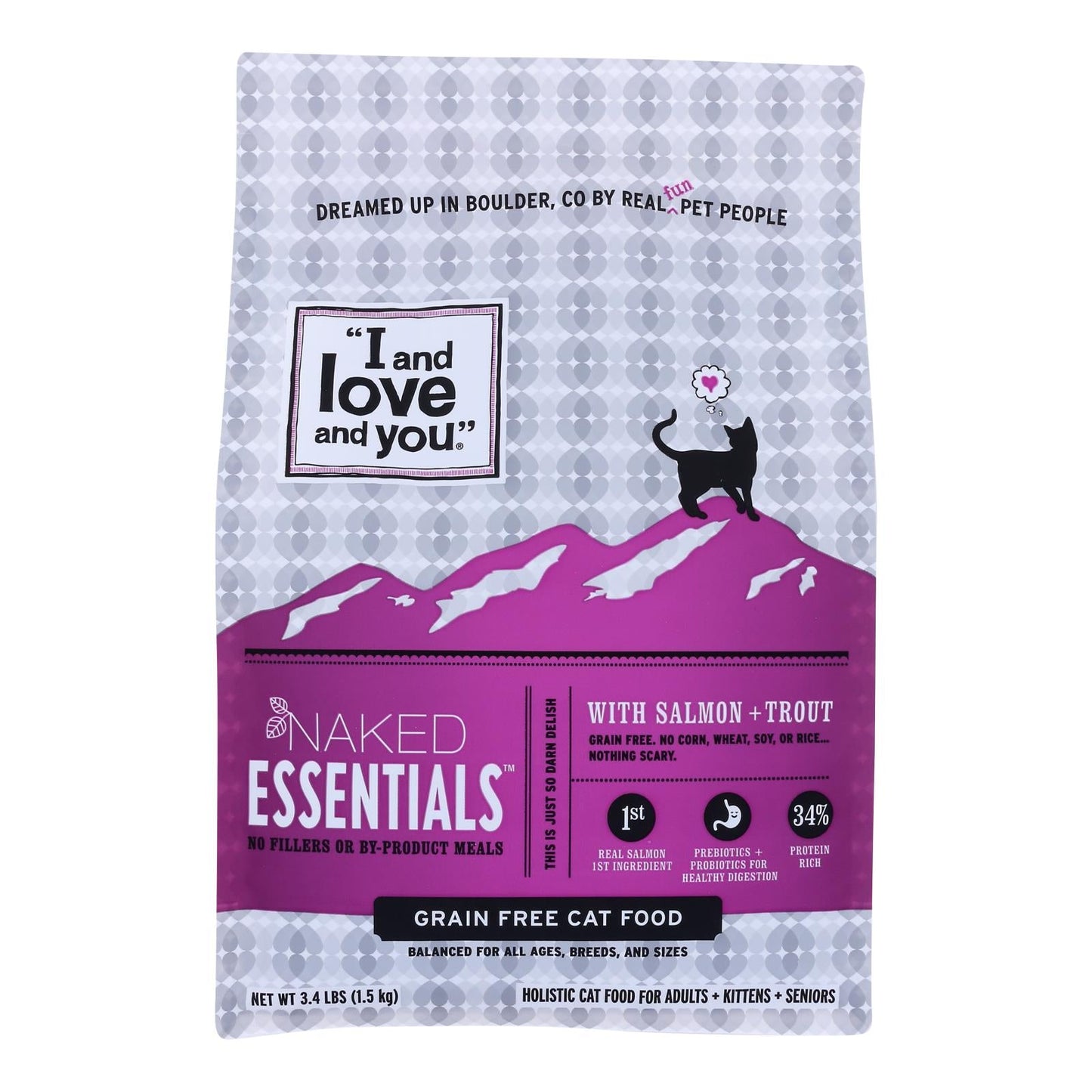 I and Love and You Cat Kibble Salmon and Trout Rich Flavors (Pack of 4 - 3.4 lb)
