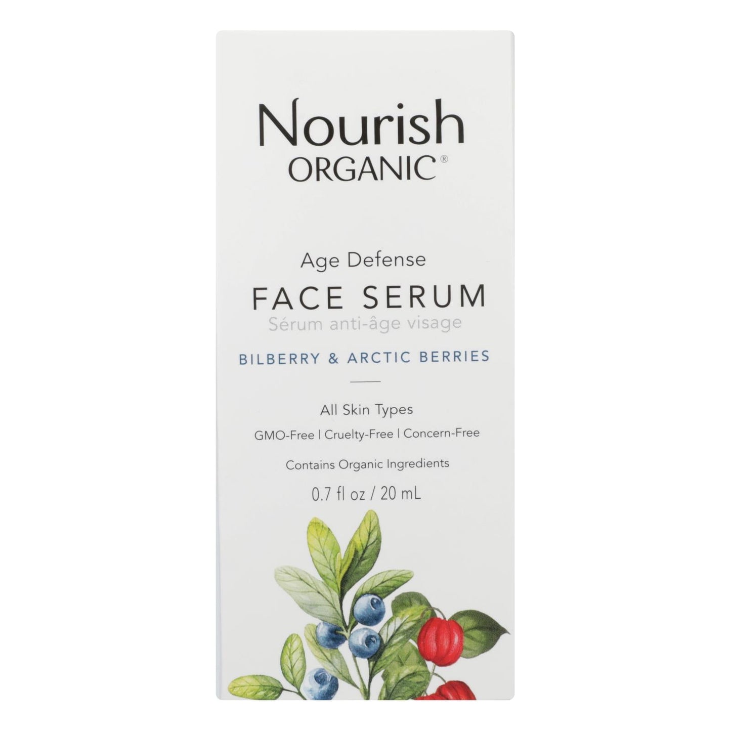 Nourish Organics Age Defense Face Serum, 0.7 Fl Oz – Certified Organic Anti-Aging Serum