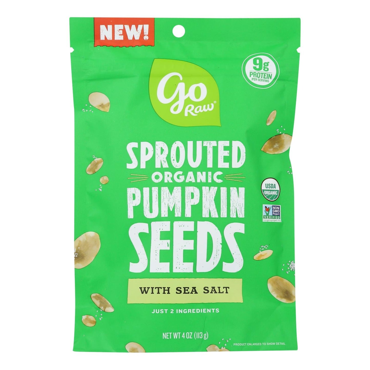 GoRaw Sprouted Pumpkin Seed Snack, 4 oz, Pack of 10