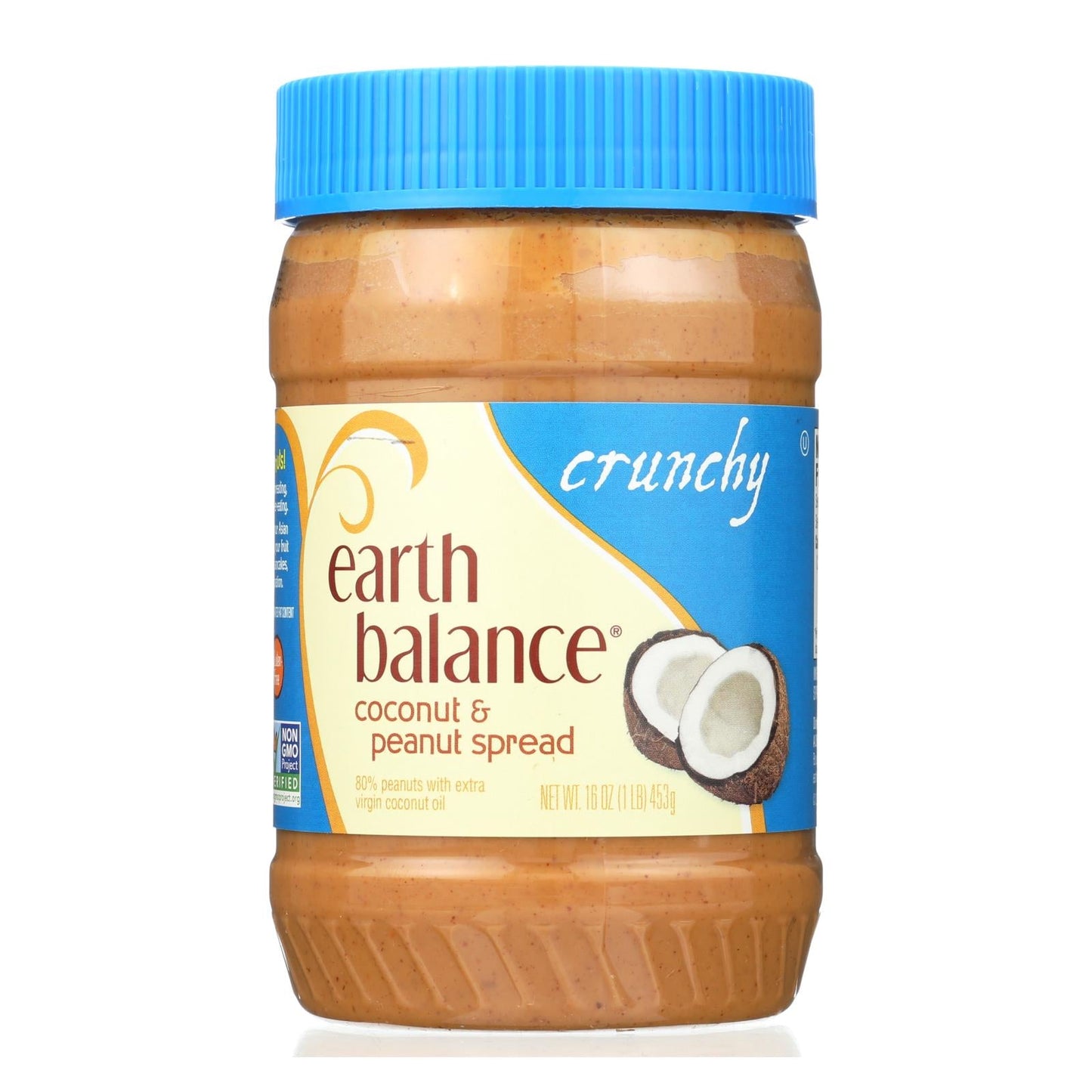 Earth Balance Vegan Crunchy Coconut & Peanut Butter Spread (Pack of 12 - 16 Oz.)