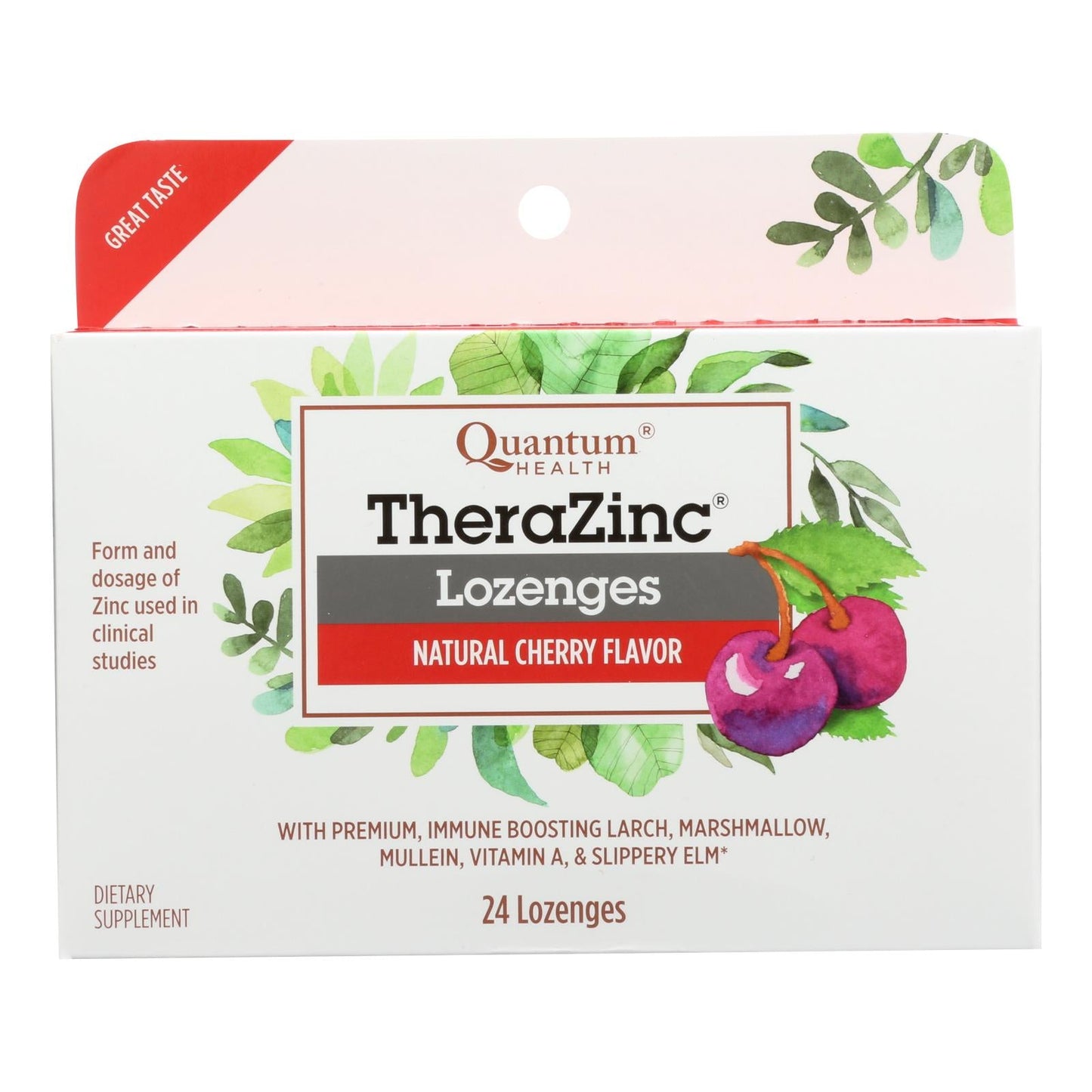 Quantum Research Cold Season Plus Zinc - Cherry - 24 Lozenges for Immune Support and Sore Throat Relief