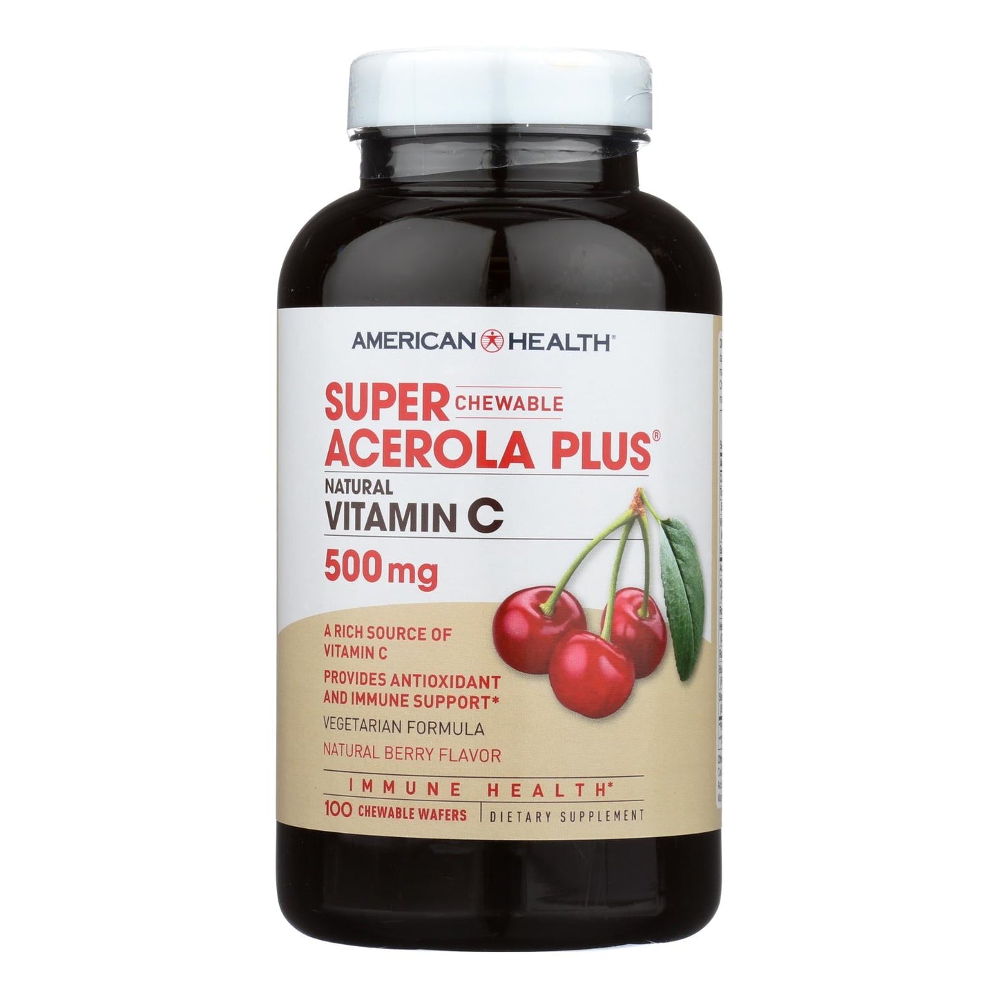 American Health Super Acerola Plus 500mg Chewable Wafers - 100 Count