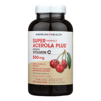 American Health Super Acerola Plus 500mg Chewable Wafers - 100 Count