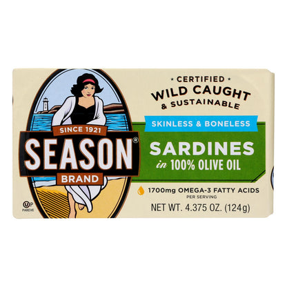 Season Sardines in Olive Oil, 12-Pack (4.375 Oz)