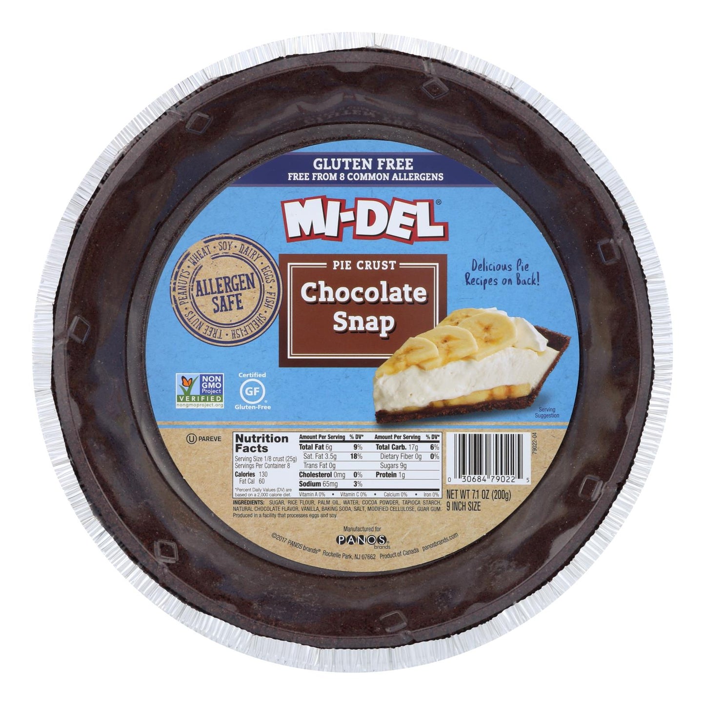 Gluten Free Chocolate Snaps Pie Crust (Pack of 12 - 7.1 Oz.)