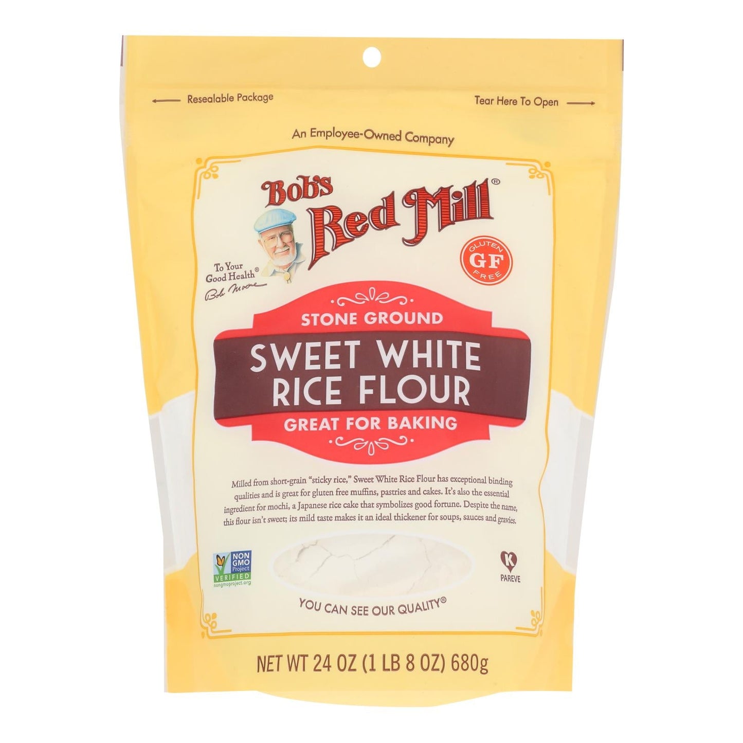 Bob's Red Mill Gluten-Free Sweet White Rice Flour, 24 oz., Pack of 4
