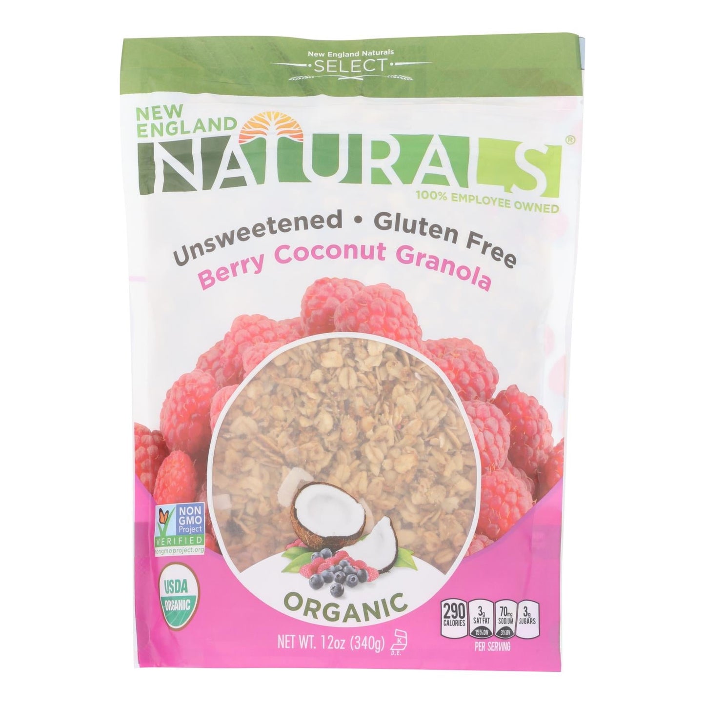 New England Naturals Organic Granola Select Berry-Coconut (Pack of 6 - 12 Oz.)