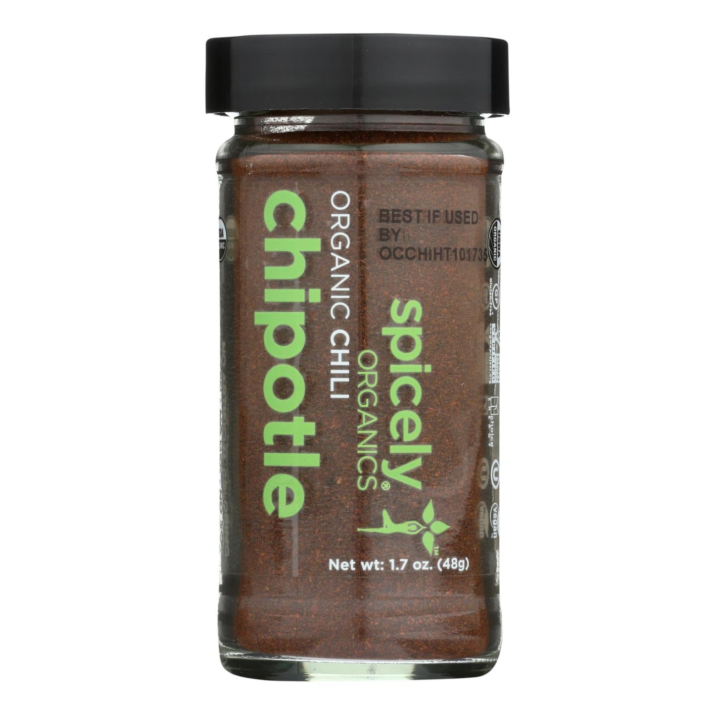 Spicely Organics Organic Chili Chipotle Ground (Pack of 3 - 1.7 Oz.)