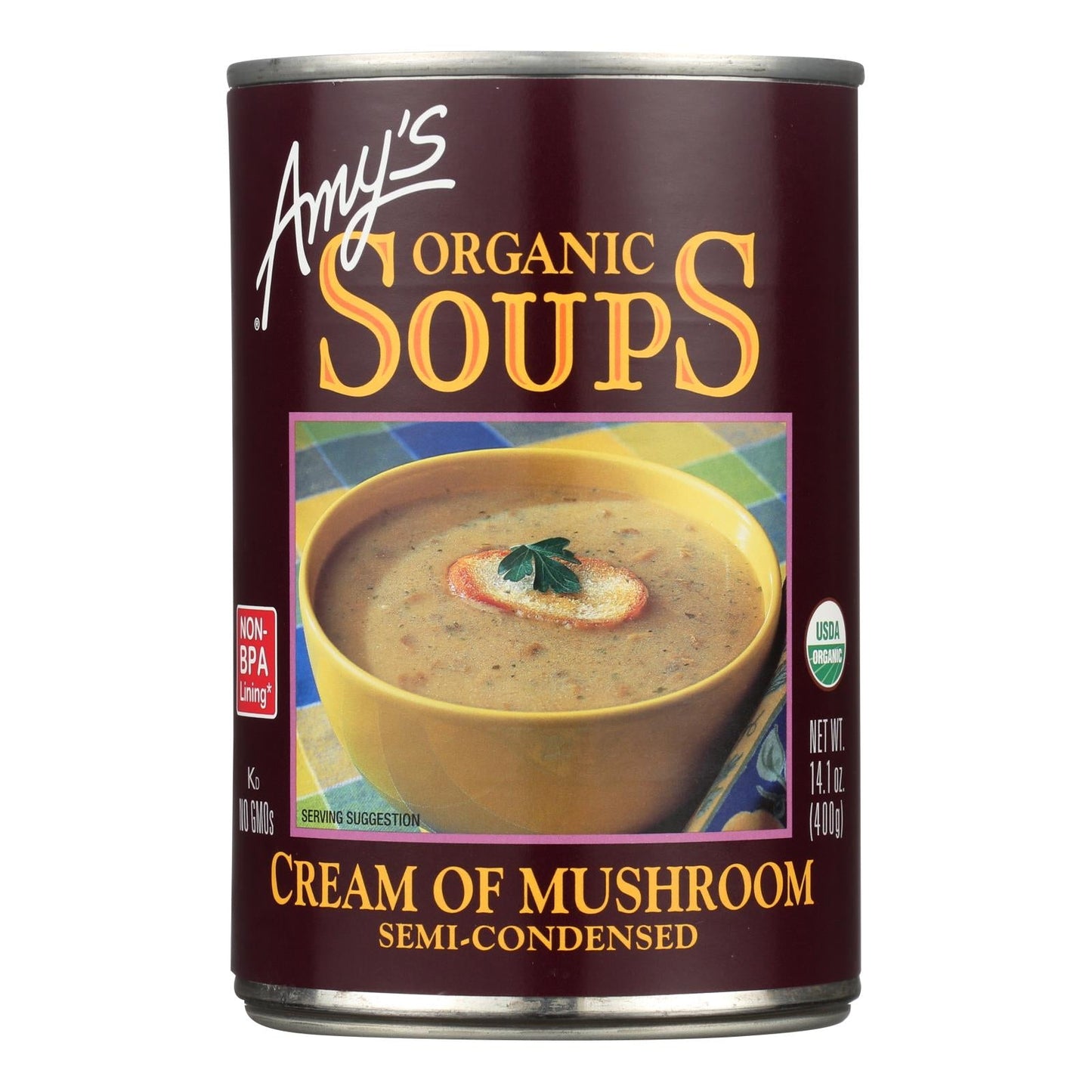 Amy's Organic Cream of Mushroom Soup - Wholesome & Rich Flavor (Pack of 12 - 14.1 Oz. Each)