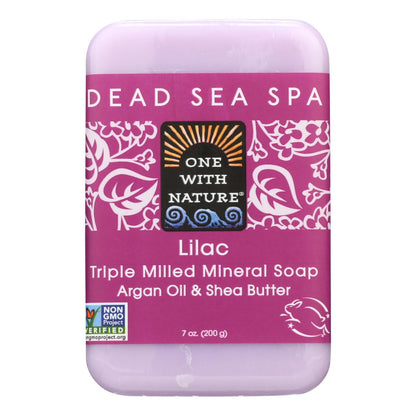 One With Nature Triple-Milled Soap Bar - Lilac, 7 oz