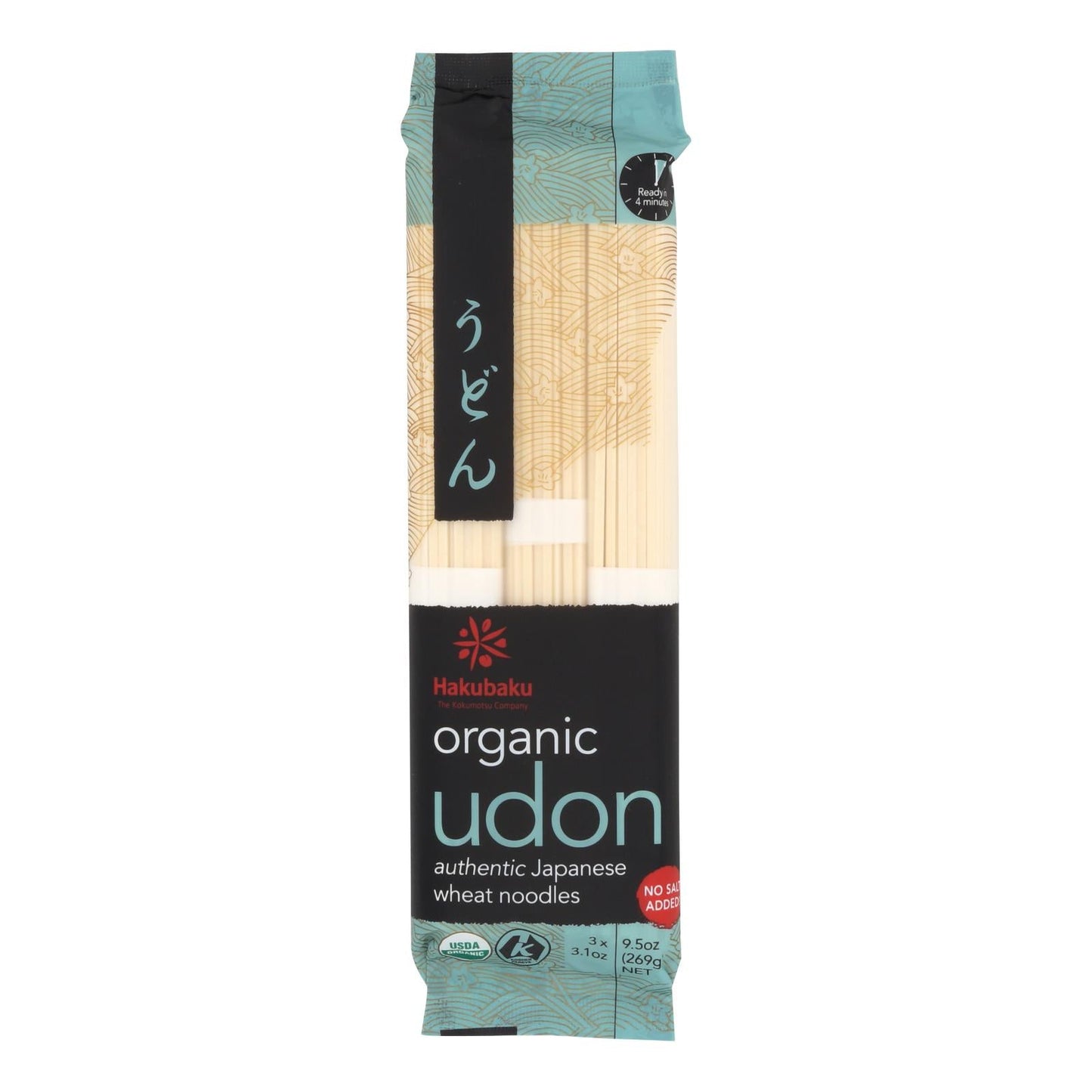 Hakubaku Organic Udon Noodles, 9.52 oz, Case of 8