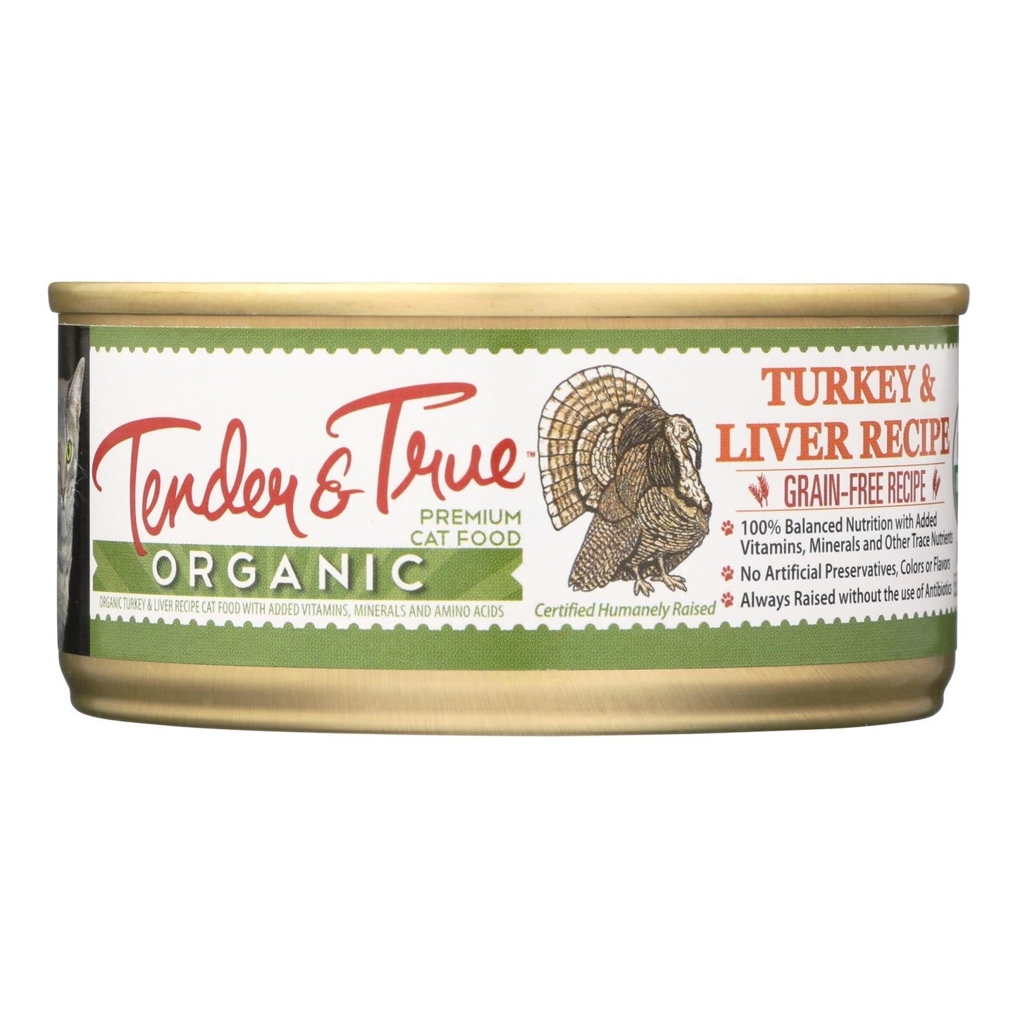 Tender & True Grain-Free Turkey and Liver Cat Food for Sensitive Cats (Pack of 24 - 5.5 Oz.)