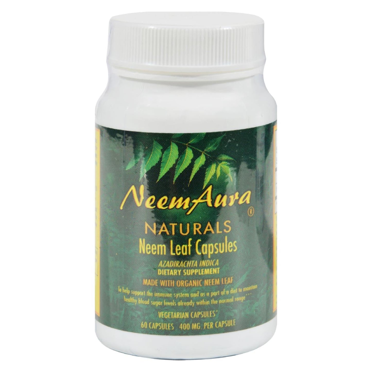Neem Aura Organic Neem Leaf Capsules (60 Vegetarian Capsules)