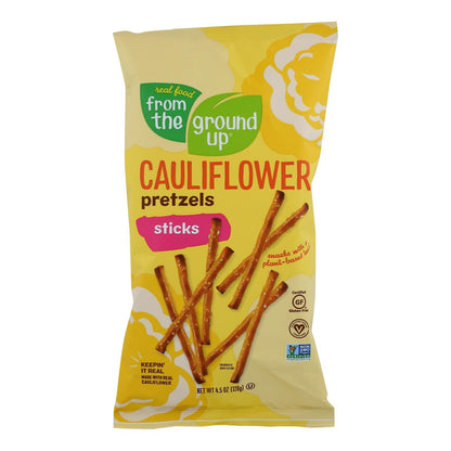 From The Ground Up Cauliflower Pretzel Sticks: Original, Crunchy Snack (Pack of 12, 4.5 Oz. Each)