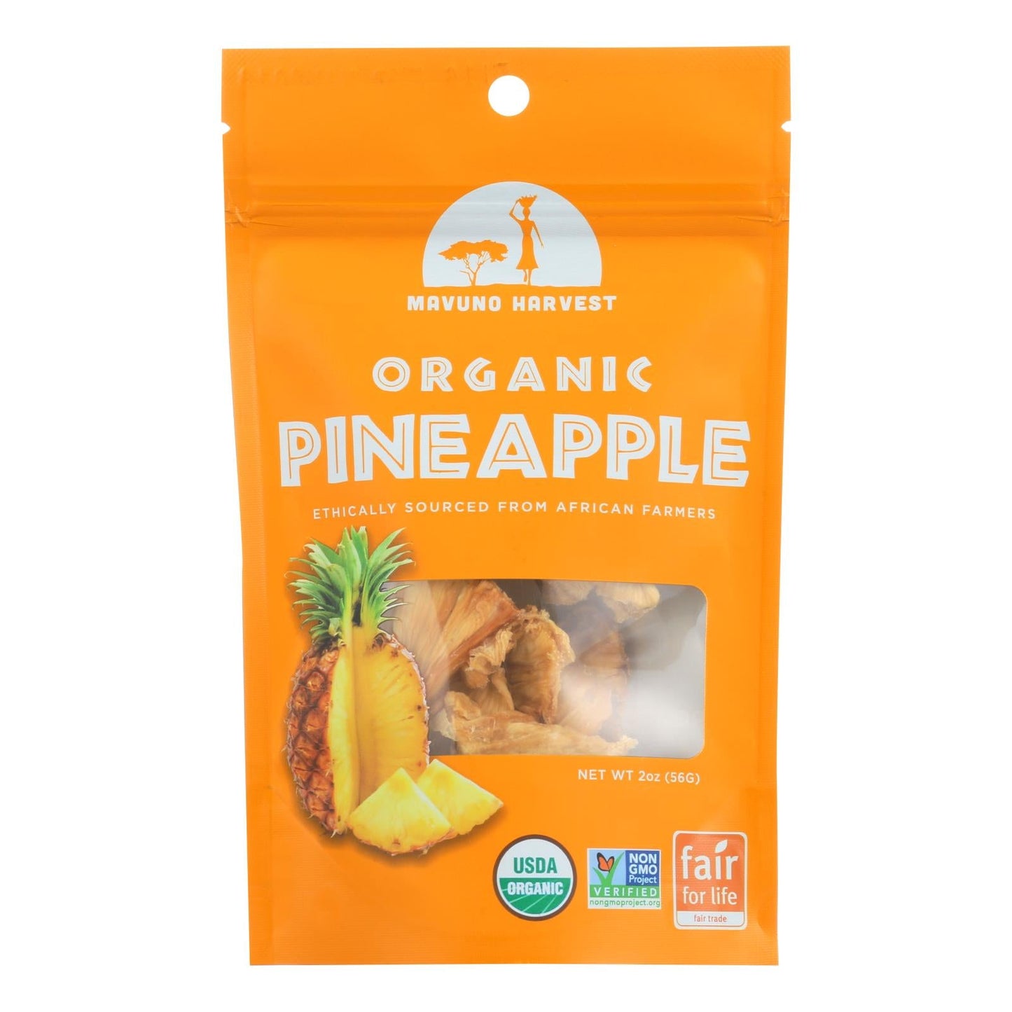 Mavuno Harvest Gluten-Free Dried Pineapple Slices (6-Pack) 2 Oz.