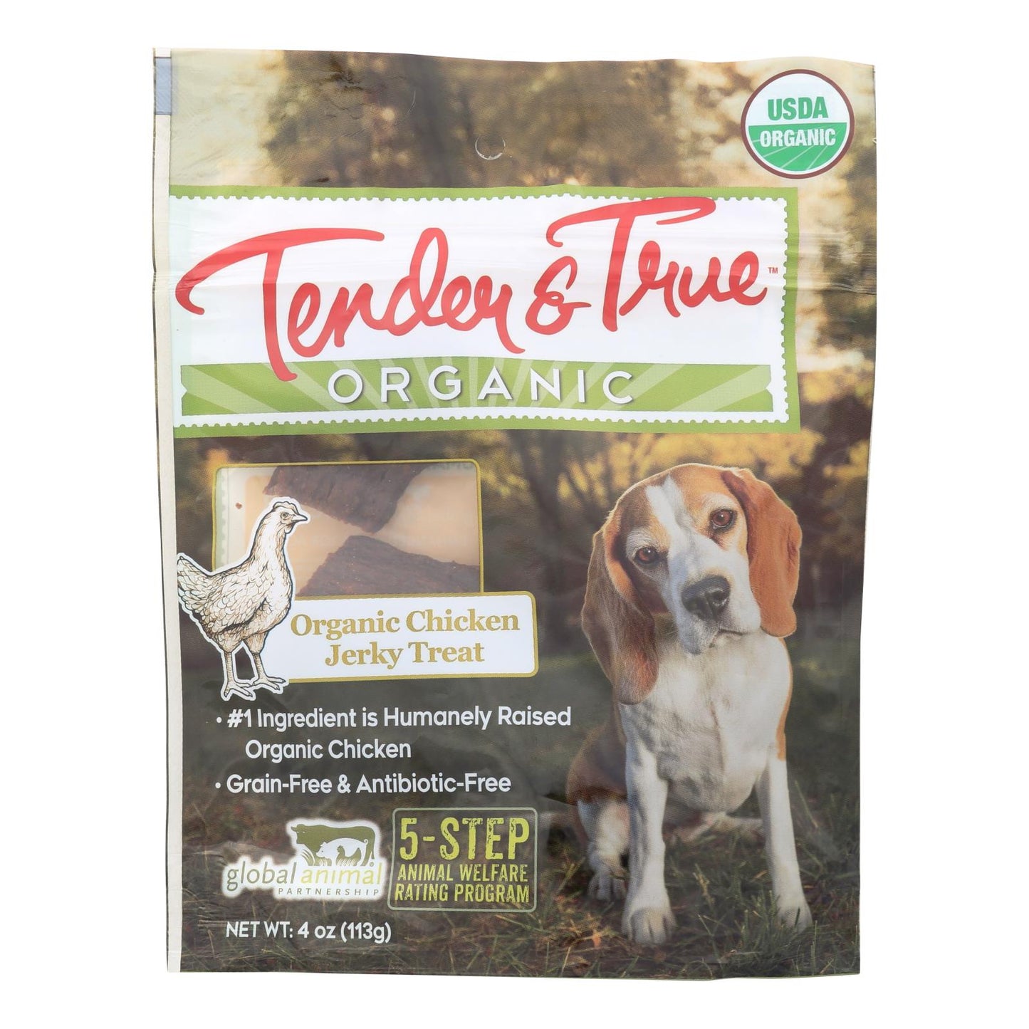 Tender & True Organic Chicken Jerky Treats for Dogs (Pack of 10 - 4 Oz.)