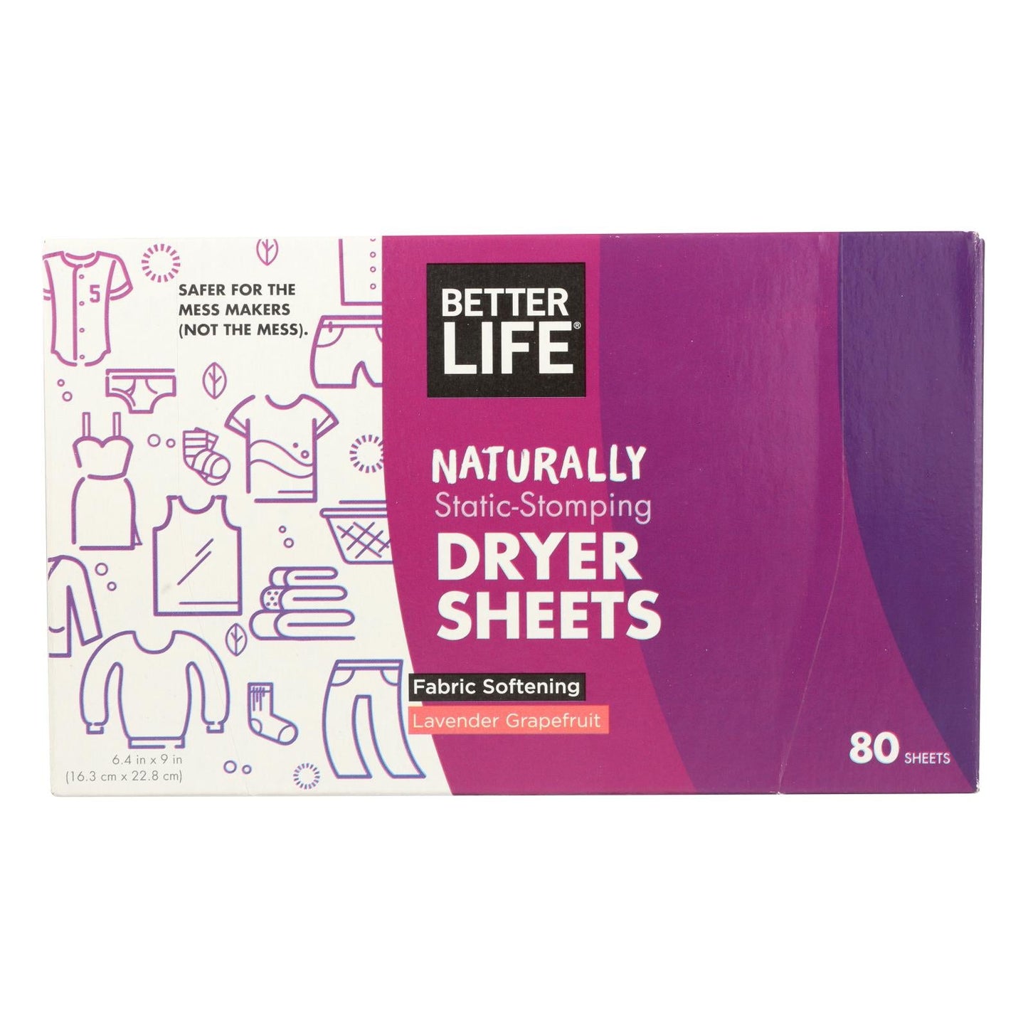 Better Life Lavender & Grapefruit Dryer Sheets - 6 Pack, 80 Sheets