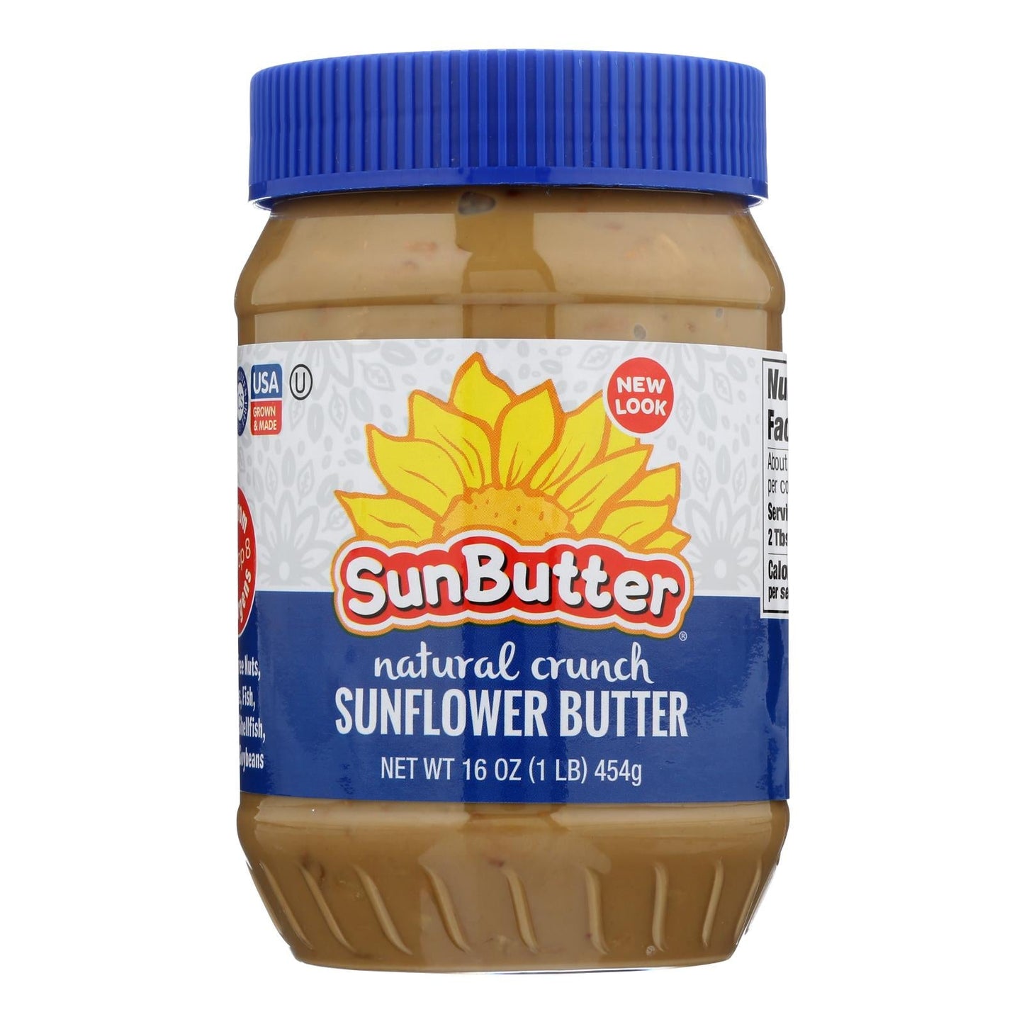 Sunbutter Natural Crunchy Sunflower Butter (Pack of 6 - 16 Oz.)