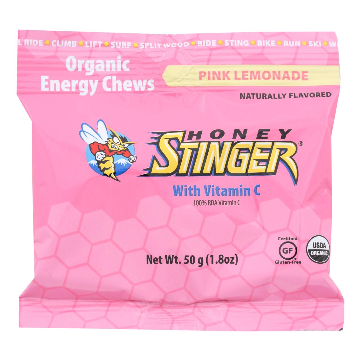 Honey Stinger Pink Lemonade Energy Chews, 12-Count Box, 1.8 oz. Packs