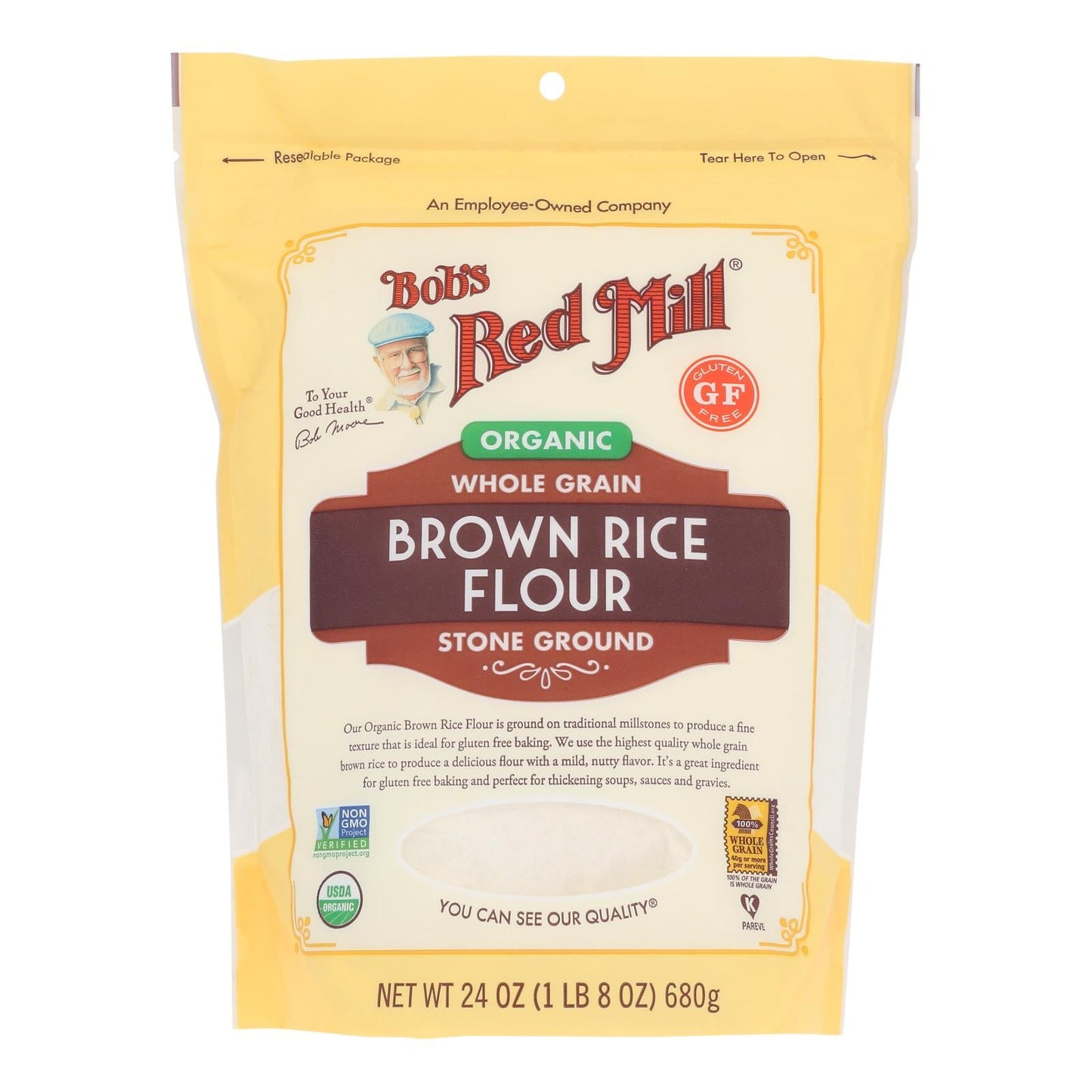 Bob's Red Mill Gluten-Free Brown Rice Flour, 24 Oz. Pack of 4