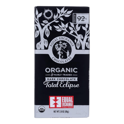 Equal Exchange Dark Chocolate Bar, 92% Cocoa (Pack of 12 - 2.8 Oz.)