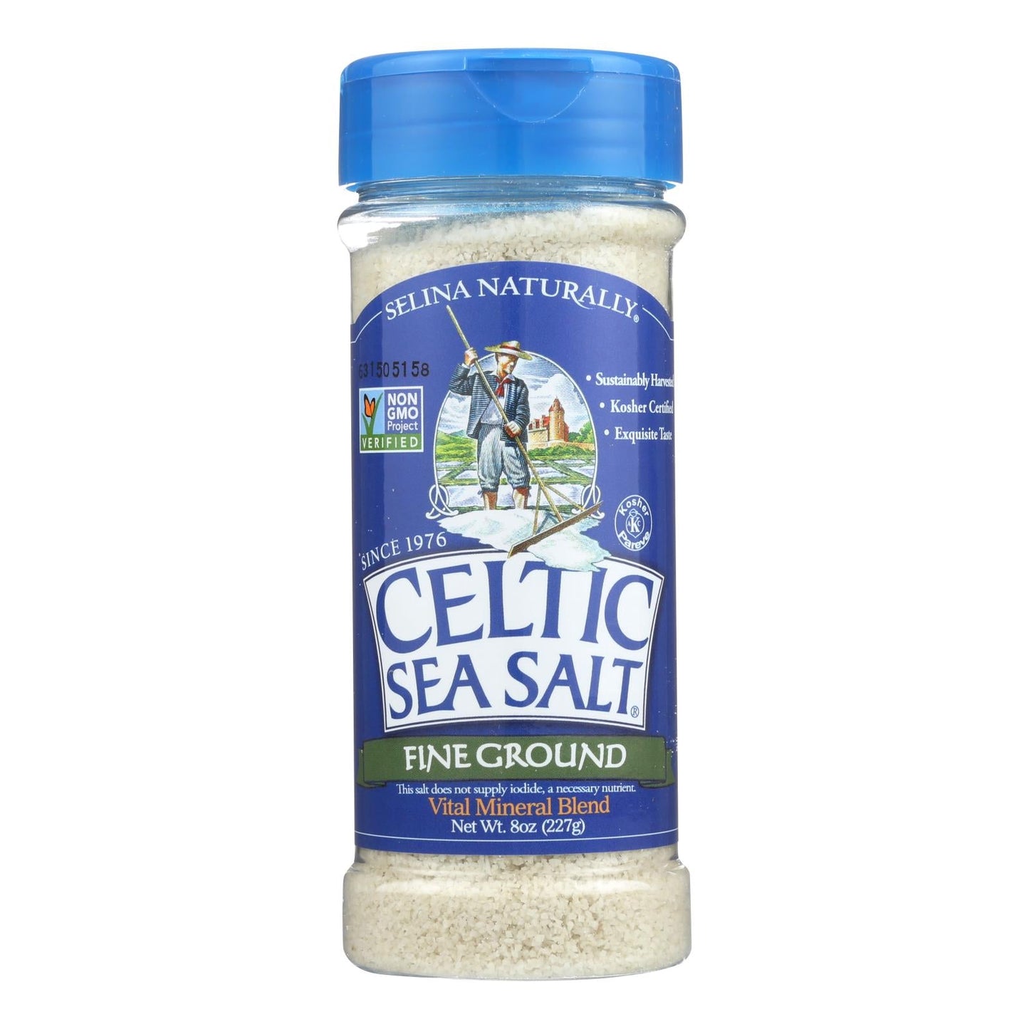 Celtic Sea Salt Fine Ground Shaker - Pack of 6 (8 Oz. Each)