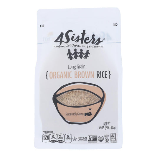 4 Sisters USDA Organic Brown Long Grain Rice, 6-Pound Pack